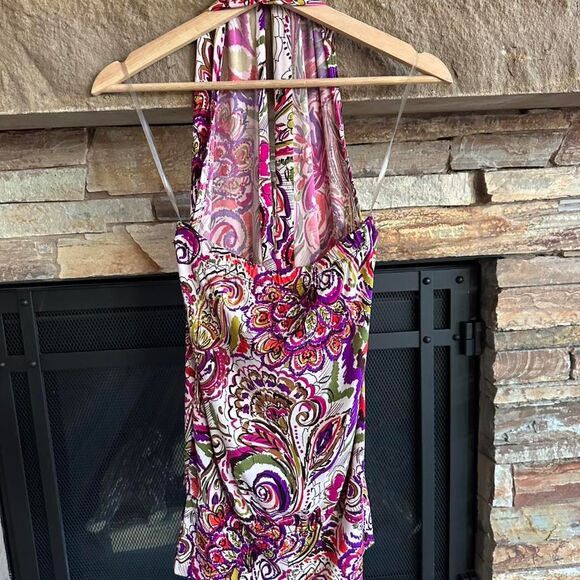 Bisou Bisou Michele Going Out Y2K Halter Top Tube Top Paisley Womens XS - Picture 3 of 5